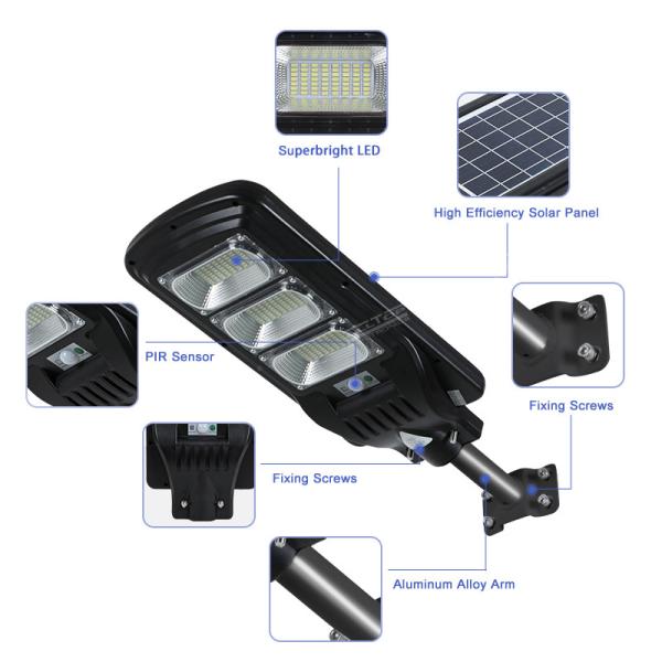 High Lumen 5730 IP65 Waterproof All In One Solar Street Lamp 50W 100W 150W 200W 250W,300W