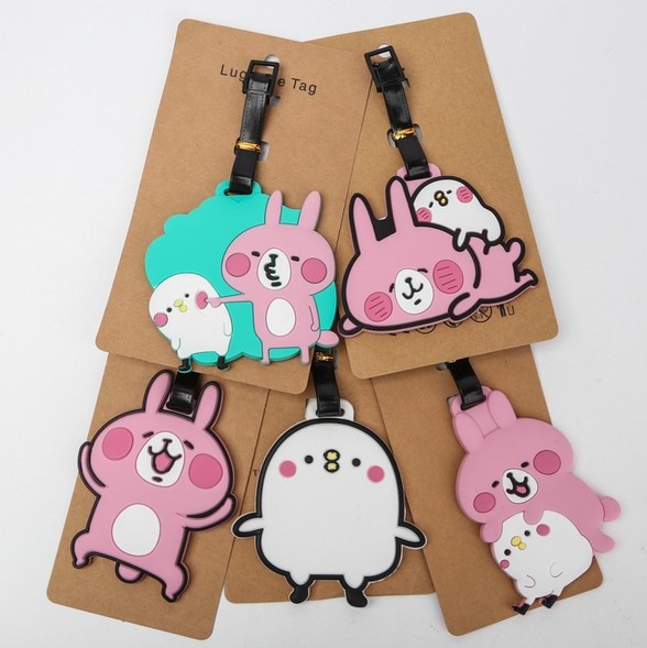 Custom Newest Design Cartoon Soft PVC Luggage Tags Custom Rubber Bag Tags