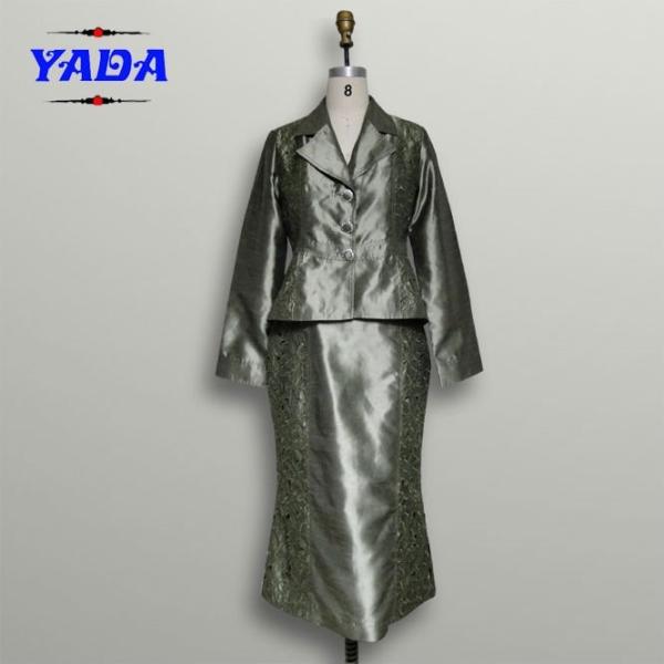 Long length embroidery office dress skirt suits ladies formal western wear for women