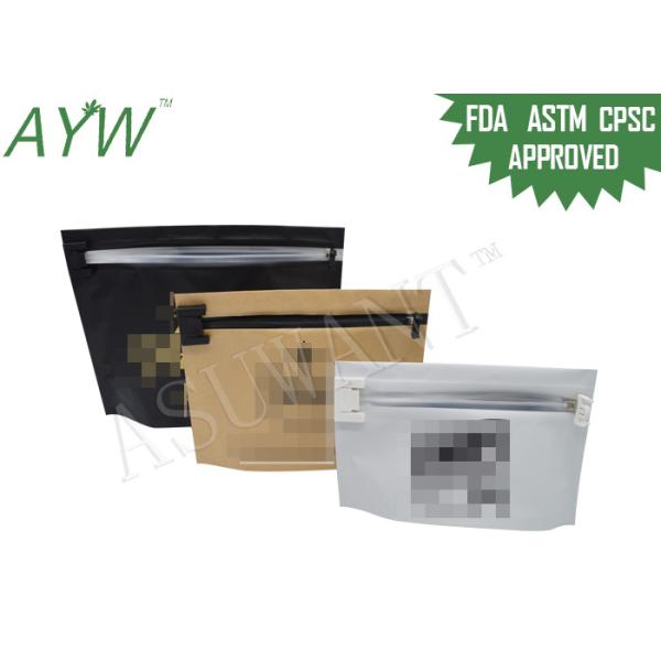 Accept Custom Printed Three Popular Size Smell Proof Child Resistant Mylar Zipper Packaging Bags Custom Printed