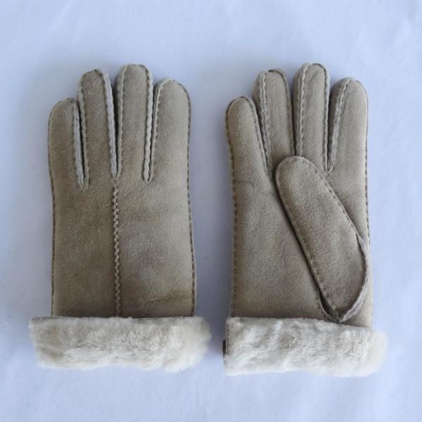 High quality warm double face Australia sheepskin shearling gloves