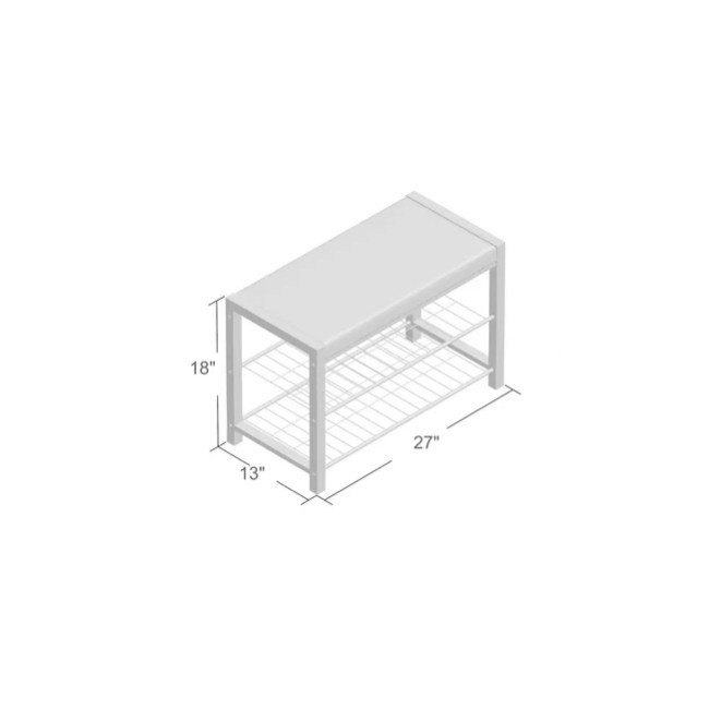 Rectangle Style Shoe Rack Bench with European Design and Chrome Finish Iron Structure