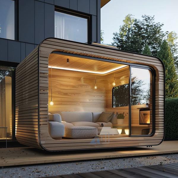Prefabricated Apple Pod Cottage 40FT Apple Cabin House Residential Villa Working