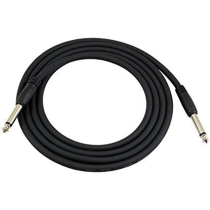 6 Foot Stereo Guitar Cable Slim-Grip Series - 1/4 Inch TS To 1/4 Inch TS Black Rubber Molded Patch