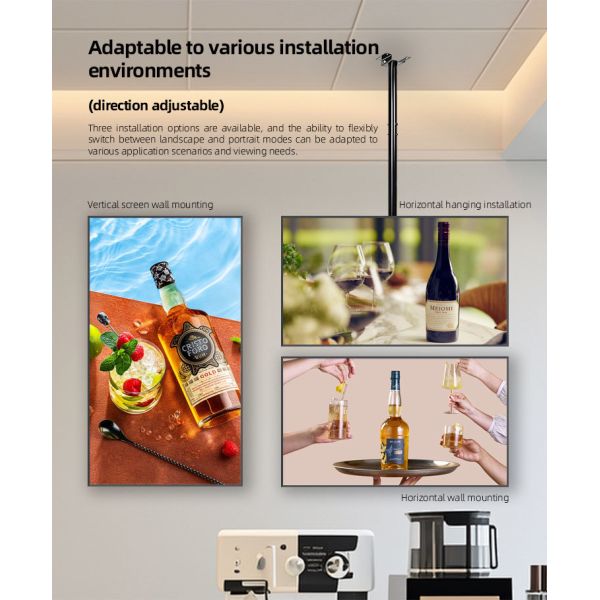 43 - 86 inch Lcd Digital Menu Boards for Coffee Shop Restaurant CMS