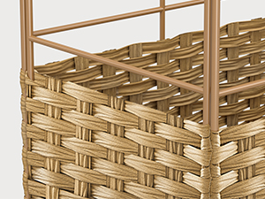 Laundry Hamper With Lid, 23.8 Gallon (90 L) Synthetic Rattan Clothes Laundry Basket With Lid And Handles, Foldable, Removable Liner, Goose Yellow