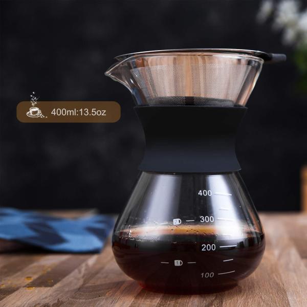 Professional Stainless Steel Coffee Pot Borosilicate Pour Over Coffee Pot