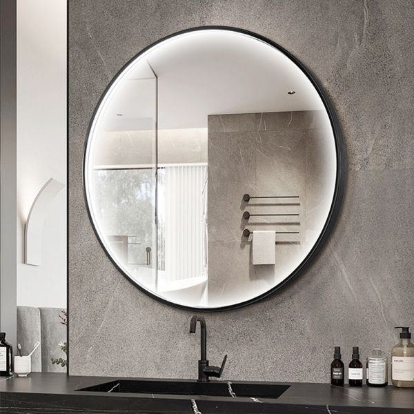 Copper Free Silver LED Framed Mirror Shatter Proof LED Makeup Mirror For Wall Decoration