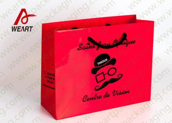 Glass Matt Medium Art Paper Bags With White PP Rope 35 X 12 X 30cm