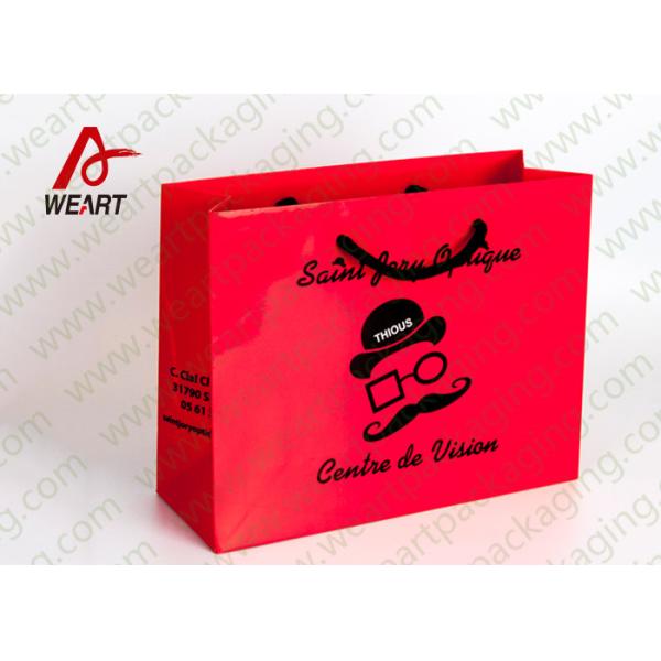 Glass Matt Medium Art Paper Bags With White PP Rope 35 X 12 X 30cm