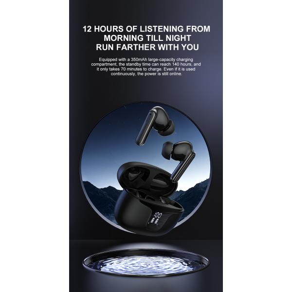Noise Isolation Wireless Earbuds with ABS Silicone Material 3-4 Hours Music Time and Waterproof Design