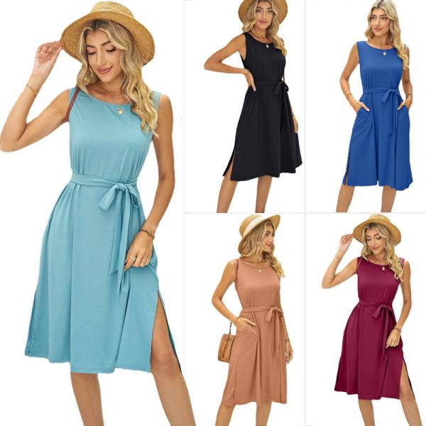 Summer Sleeveless Floral Casual Dress United States MID Long Sundress