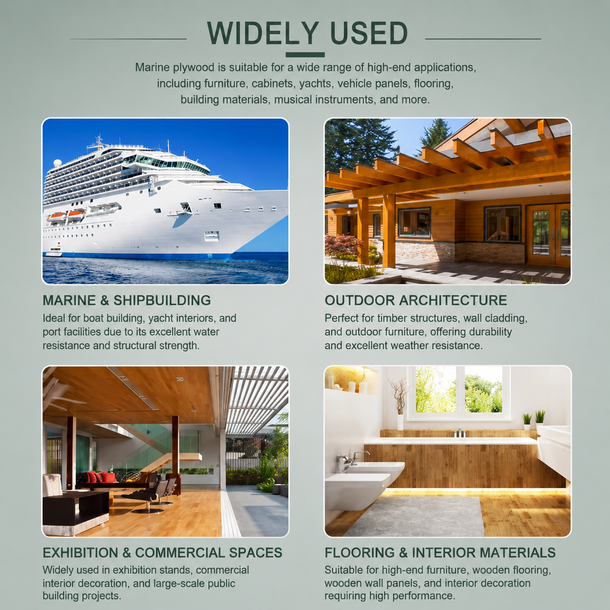 Marine Plywood High Density PVC Waterproof Wall Panels Weather Resistant Cabinet Boat Board