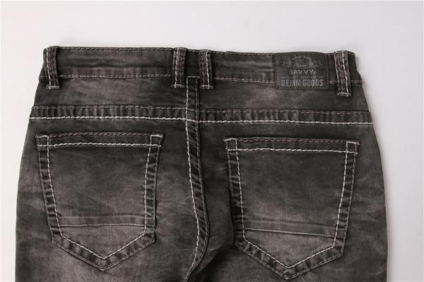 68% Cotton 30% Polyester Men'S Denim Pants Distressed Black 30-40 Size
