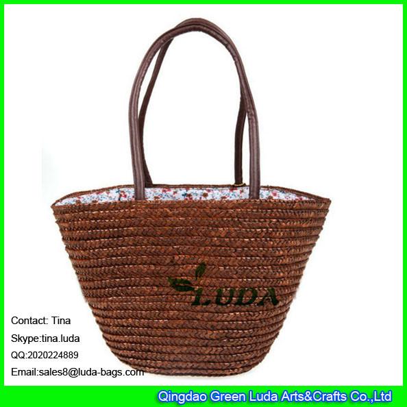 LUDA Stylish straw handbags women wheat straw beach tote handbags