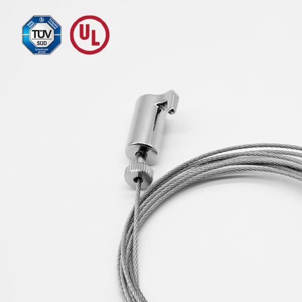 Adjustable Hooked Cable Gripper For Picture / Artwork Display With Nickel Finish