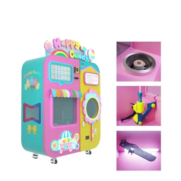 Cotton Candy Vending Machine With Sugar Full Automatic Electric Robot Cotton Candy Vending Machine