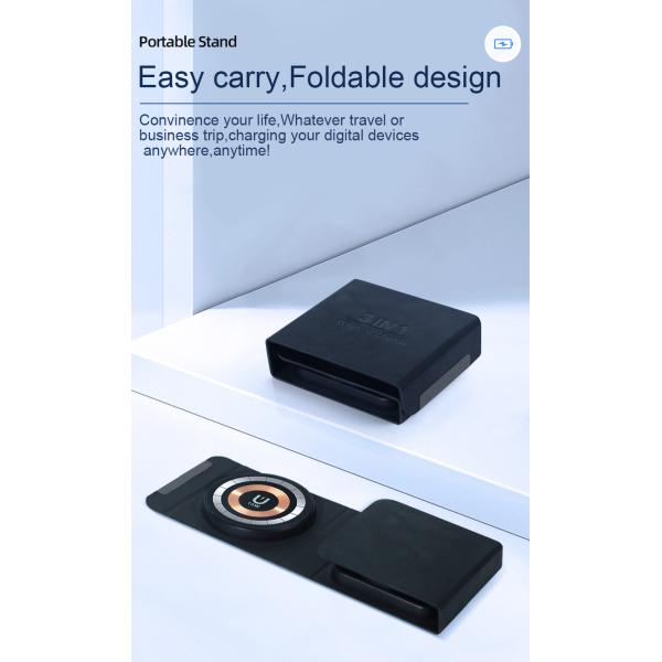 White Round Qi Wireless Charging Pad 15w 107g Foldable Mobile