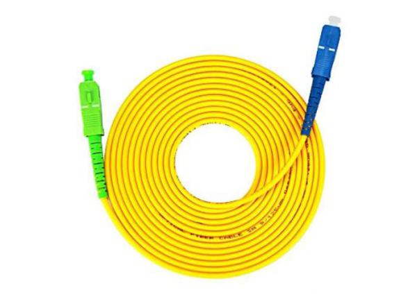L15m Dia3.0mm SM Fiber Optic Communication Cable / SC APC Fiber Jumper