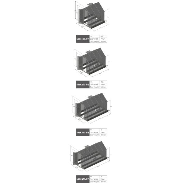 1.3mm 6x8 Aluminium Frame Greenhouse With Hinged Signal Door