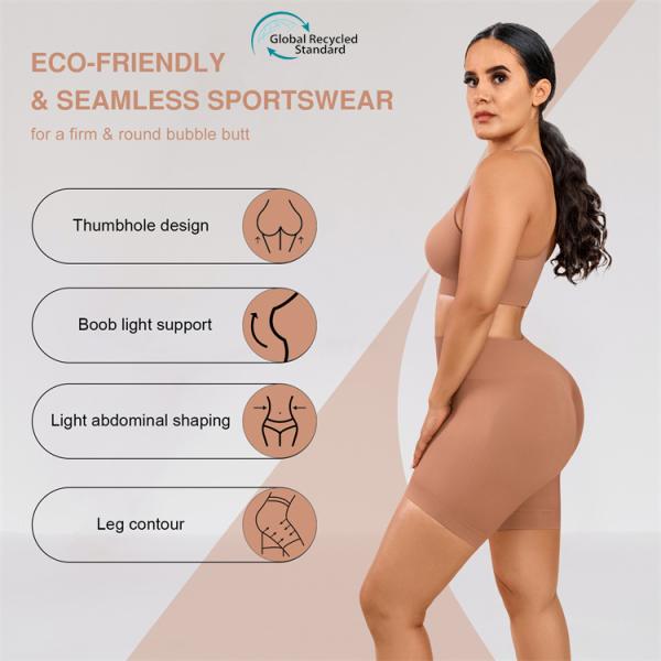 Hexin Custom Logo Женский фитнес-сет с экологически чистой тканью и высокой талией1