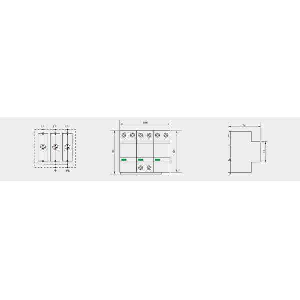 BRITEC BR-50GR 275 3P Spd Ac Тип 1 Устройство защиты от перенапряжения 4P Устройство защиты от молнии T1 T2