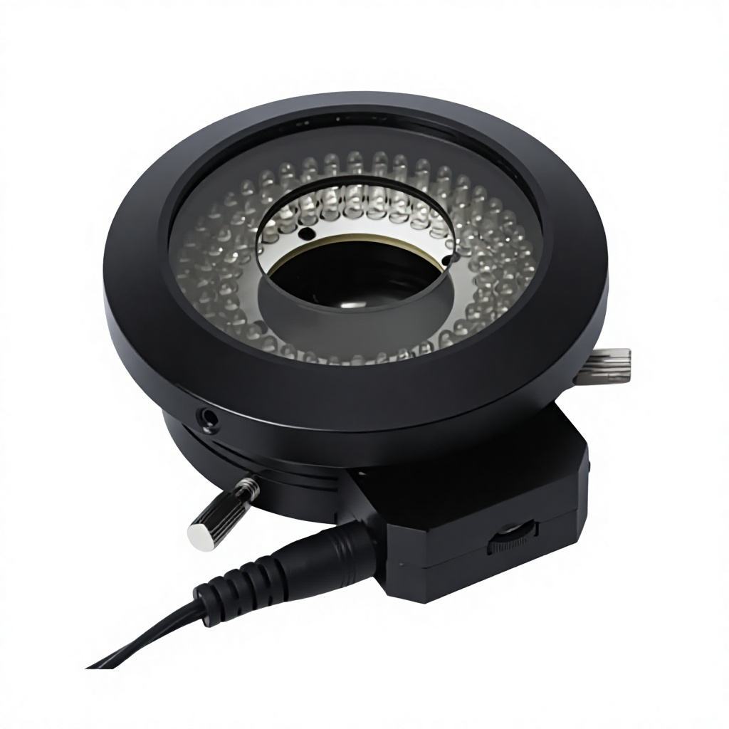 Supplier 120-LED Polarized Ring Light 30000lx 0-100% Dimmable for Microscope Inspection Aluminum Alloy MSS-A-LED120PZ