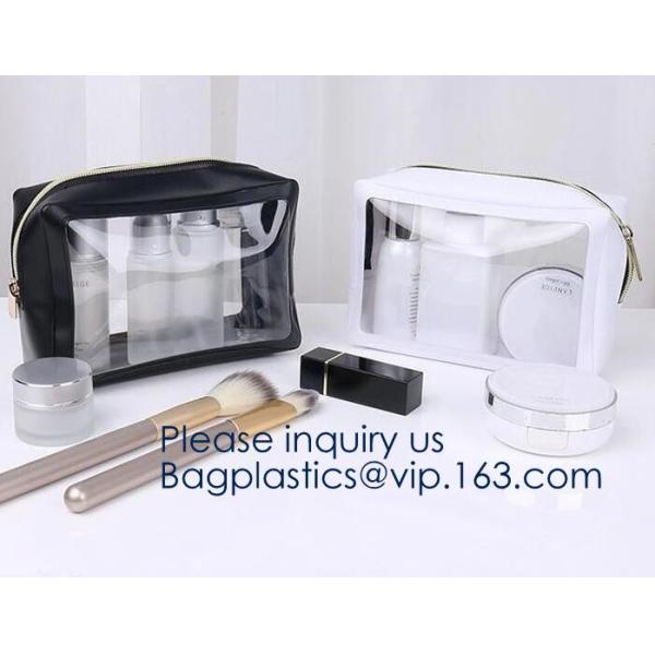 Clear Toiletry Makeup Bag, Travel Case, Cosmetic Organizer PVC Plastic w/Handle,Travel Organizer for Women & Man, Polyes