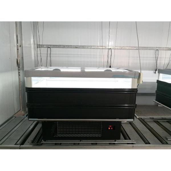 Air Cooling Supermarket Island Freezer Dual Temperature For Frozen Food
