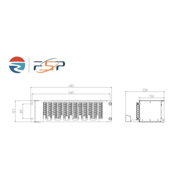 5 Time Gray 96cores 19 Inch Flip down Fiber Optic Patchpanel для оптического оборудования