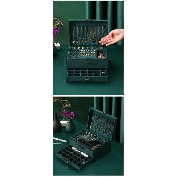 Ручной работы бархатный деревянный ювелирный ящик организатор для ожерелья серёжка кольцо браслет