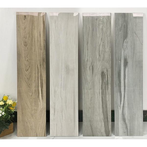 Gloss Surface Wood Porcelain Floor Tiles 10mm Thickness Outdoor Decoration