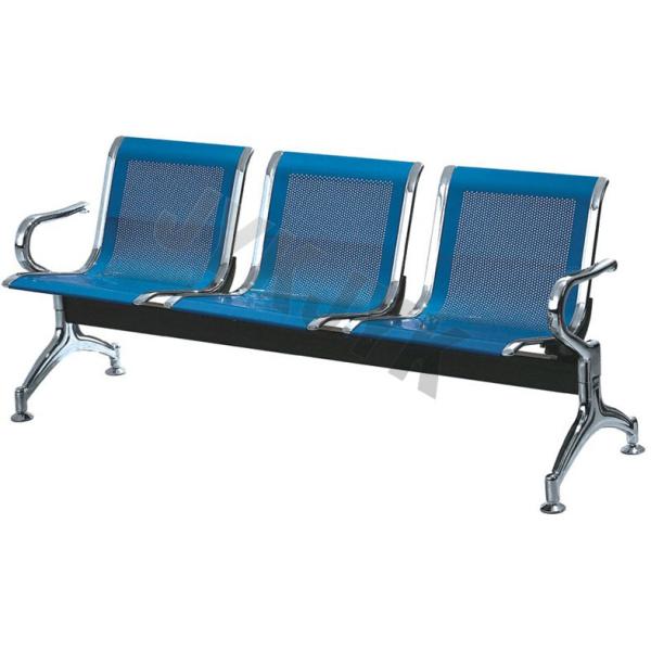 Chaise d'attente d'hôpital ergonomique 3 places en acier enduit en poudre