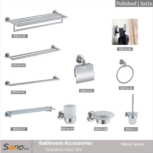 Circular Bathroom Hardware Sets OEM Sus 304 Stainless Steel Bathroom Fitting