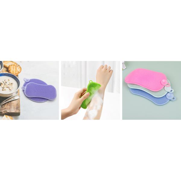 Bathroom Multi-function Handheld Kitchen Cleaner Brush Silicone Bath Brush