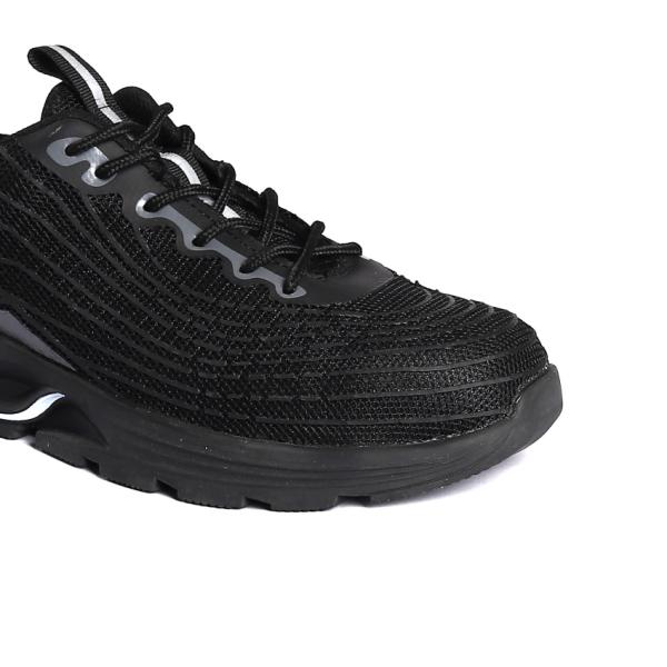 Унисексные шнурки с подтяжкой, вязаные ткани, верхняя часть, нескользящая, резиновая подошва, стальные пальцы, модные ботинки безопасности