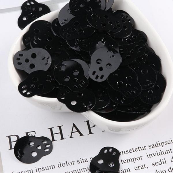 PVC Jack Skellington Head Ghost Glitter Shape Spider Necromancer Bat Skulls Cat Human Skeleton Halloween Sequins Perfect