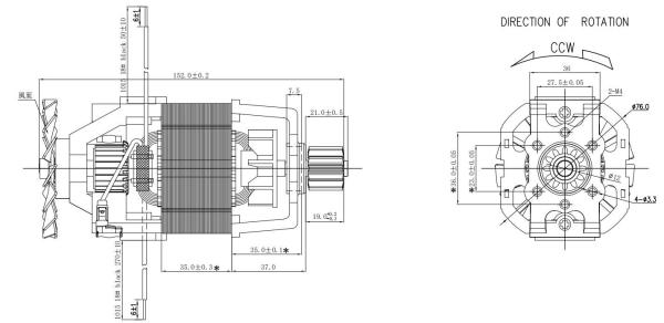 KG-7635 Motor de indução elétrico universal de 110-230V 350-500W Substituição de motor de misturador