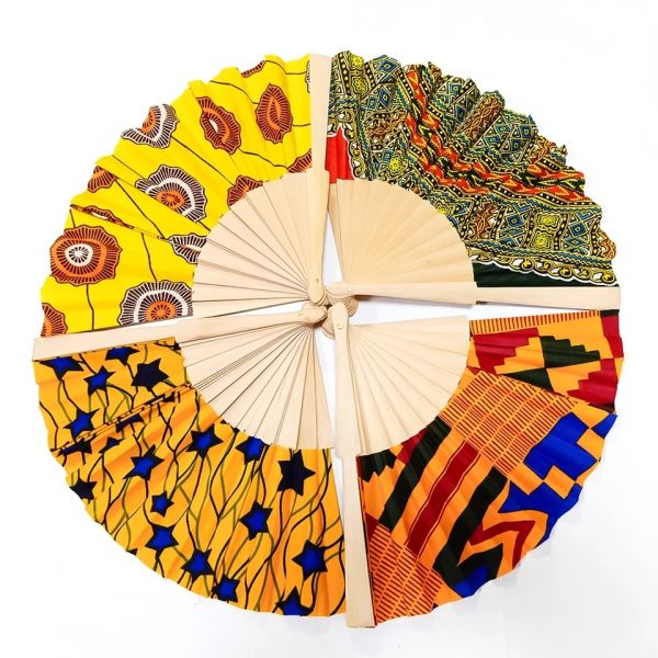 23cm Personalized Wood Fan Nylon Cotton Hand Painted Fan for Customized Decoration