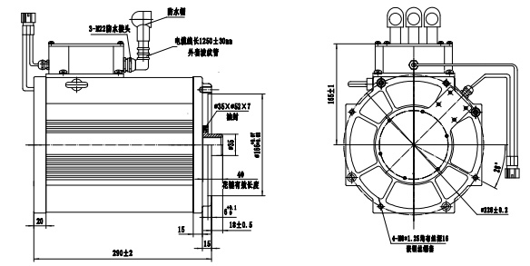 China New Energy 11kW AC motor for Club Car