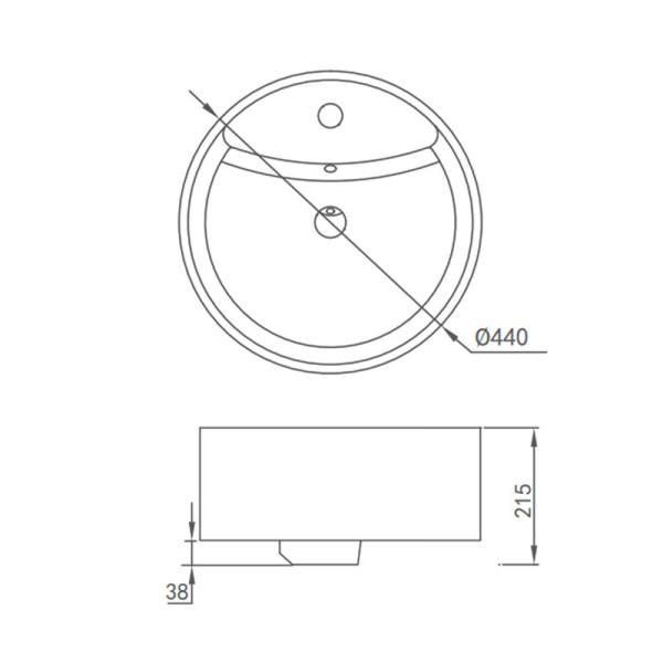 Vanity Basin Ceramic With Hole Bathroom White Round Counter Top Wash Hand Basin Factory Supply