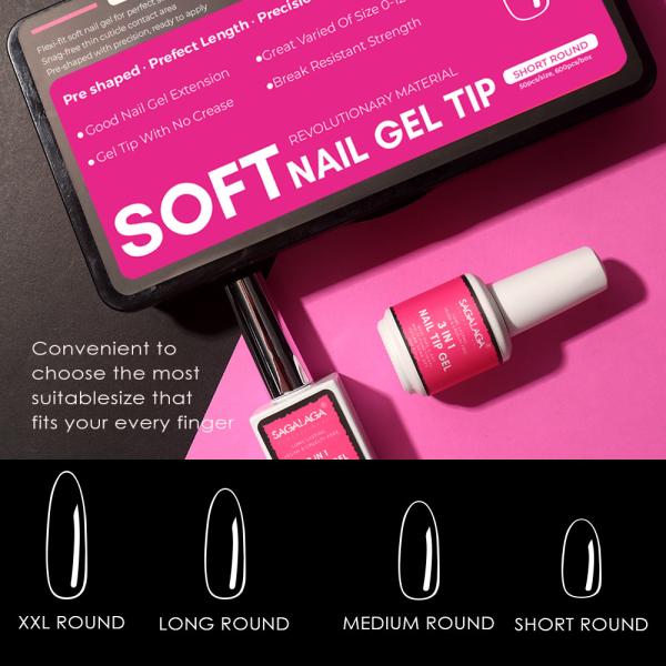 Salon-Approved Pink and Black Nail Tip Boxes with XXL Stiletto Press on Tips MSDS Certified