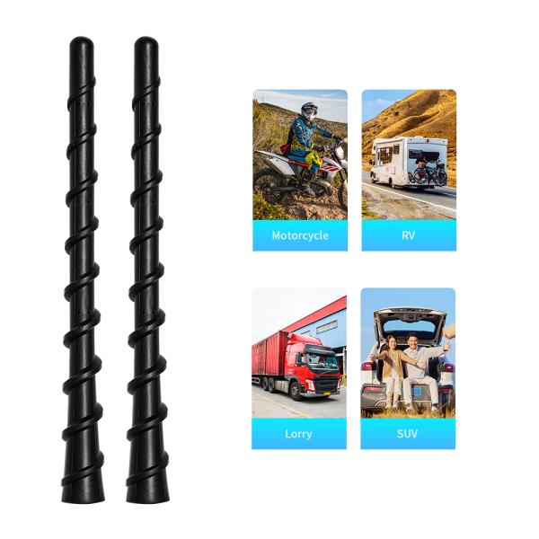 7 дюймовая черная спиральная изогнутая радиоантенна AM/FM универсальная для грузовых автомобилей автомобилей внедорожников 5dbi Gain