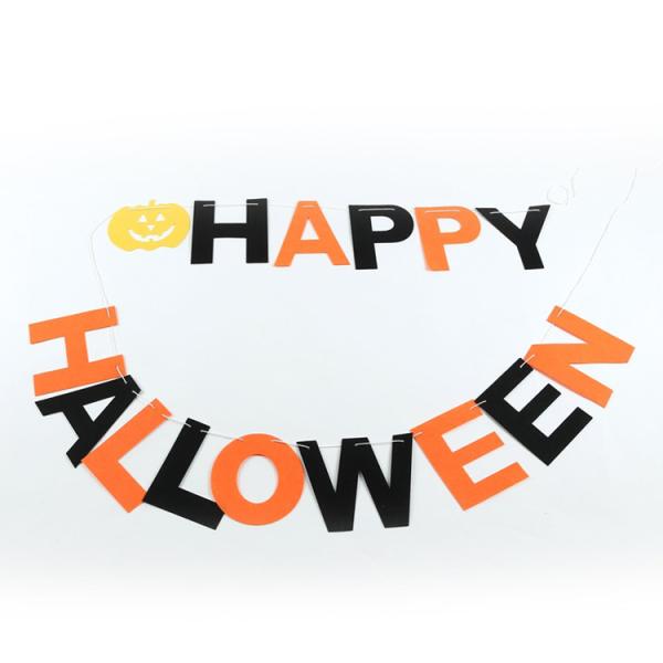 Home Decoration Felt Flag Banner Happy Halloween Party