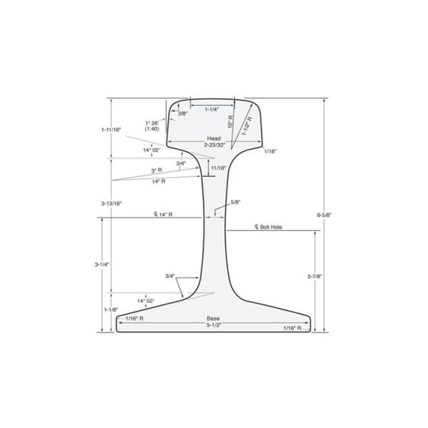 ASTM A759 Standard Steel Crane Rail 175 Lb/Yd ISO certificated