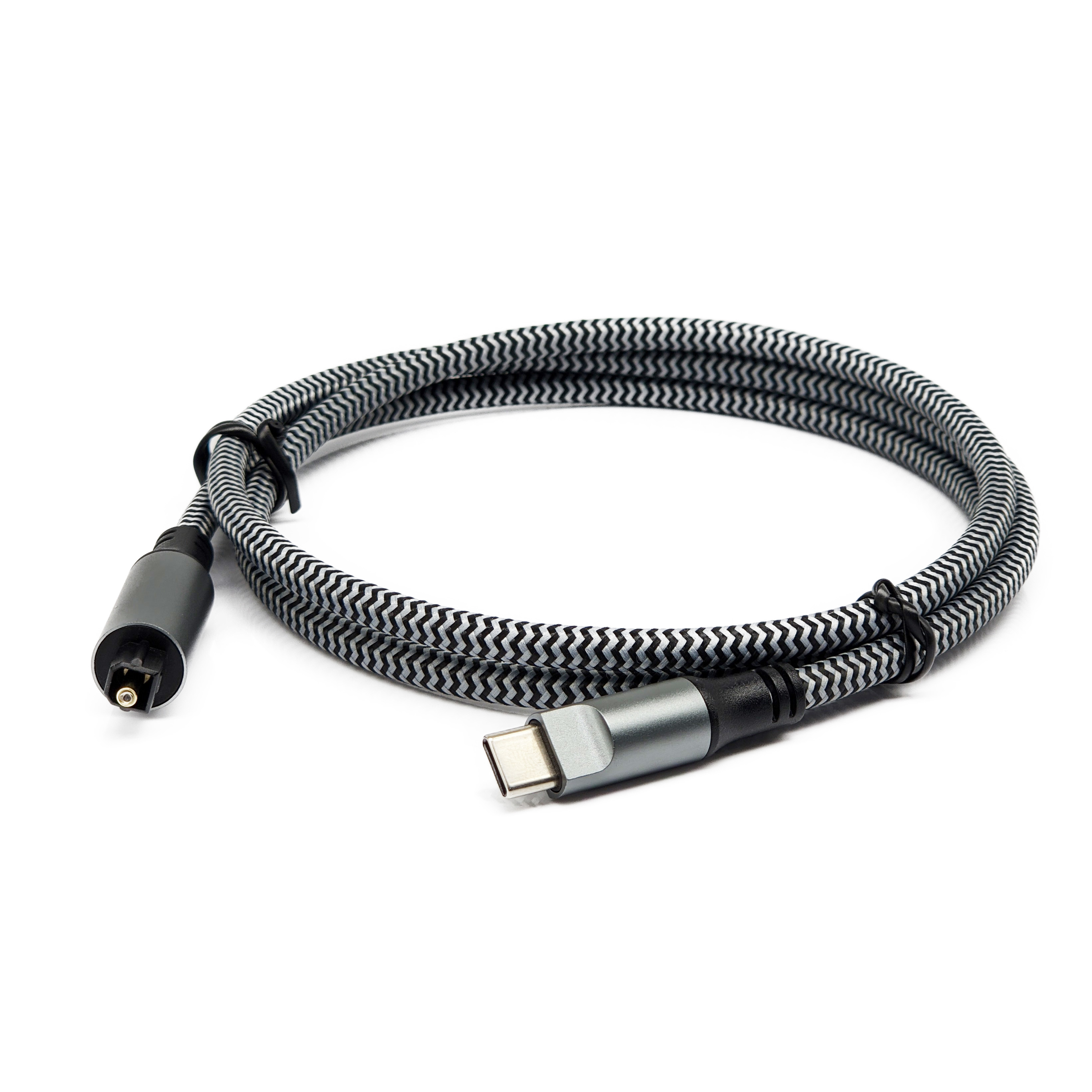 Black Textured Shell Toslink Digital Audio Cable With Type-C male And Gold Plated Connectors For Crystal-Clear Sound