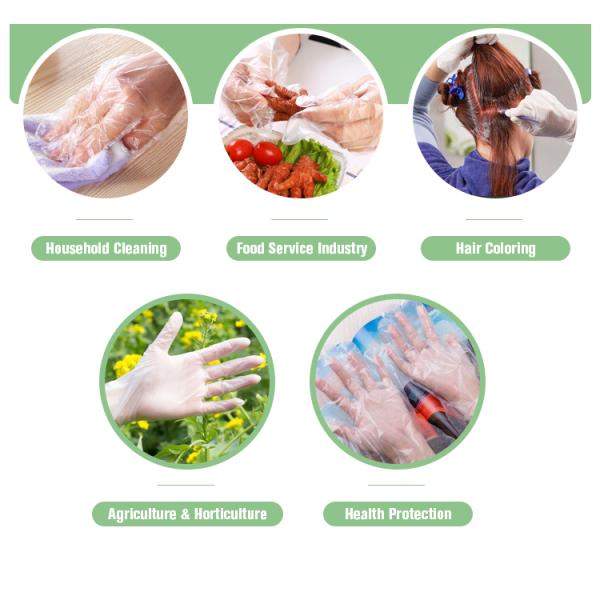 Прозрачные пластиковые перчатки для одноразового использования