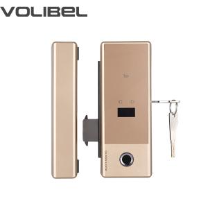 ABS Plastic Sliding Glass Door Wifi Lock Golden Color OEM Emergency Power