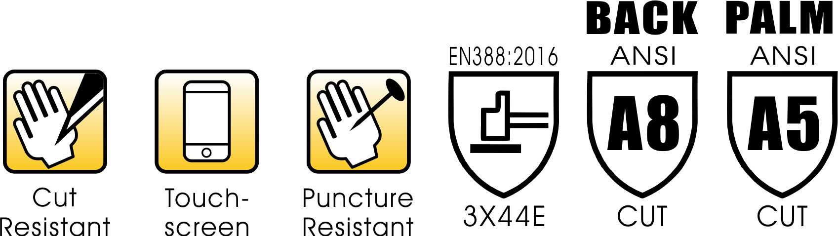 Слеш EN388 3X44E анти- отрезал устойчивые перчатки работы для поддержания общественного порядка