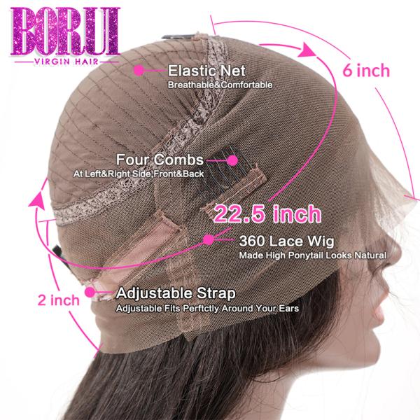 Бразильские парики человеческих волос девственницы, Силк прямо 360 прифронтовые и пачки